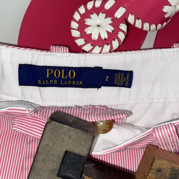 🏇POLO by RALPH LAUREN Pink & White Striped Shorts - Picture 6 of 8